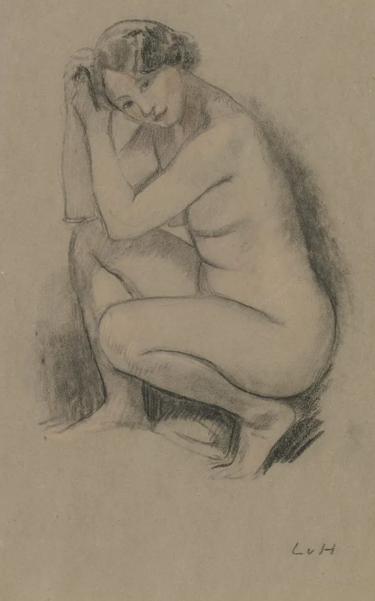 Naked Crouching Girl