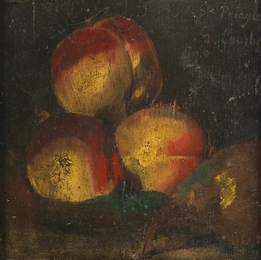 Nature Morte Aux Trois Peches Et A La Poire