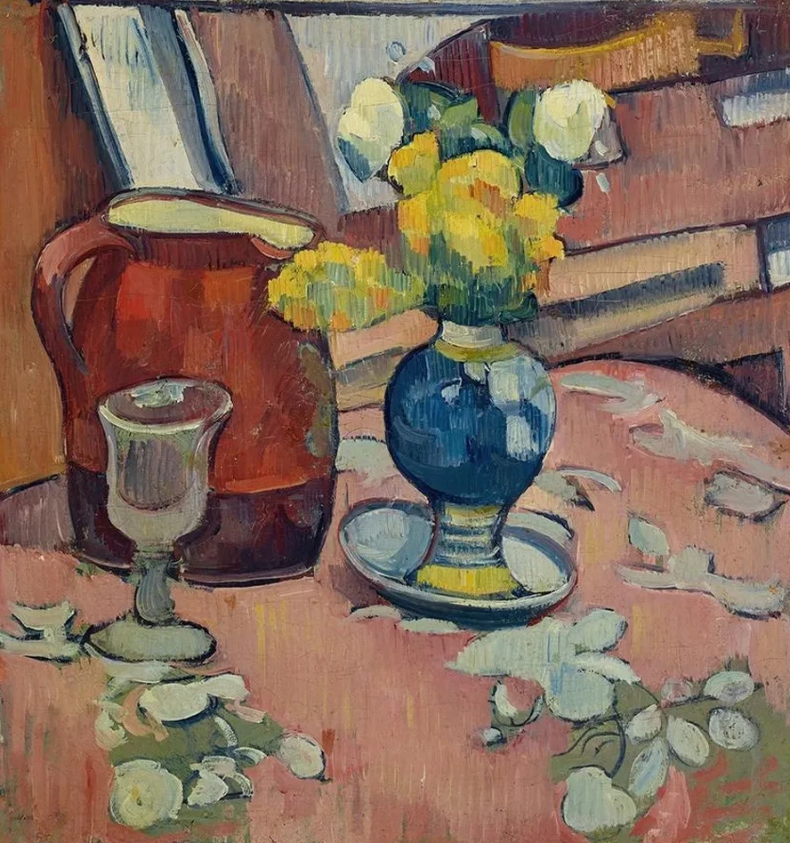 Nature Morte (vase de Fleurs, Pichet et Verre)