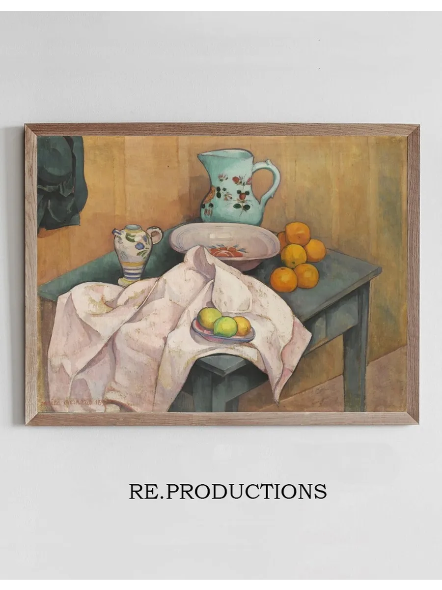 Nature Morte Au Pichet et Aux Fruits Sur Une Serviette Deploy E