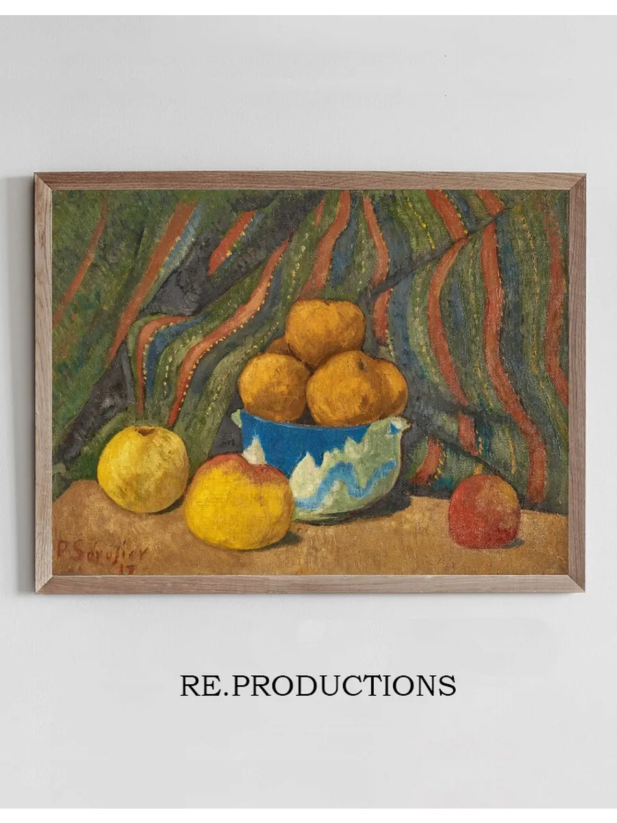 Nature Morte Aux Pommes, Sur Fond de Tenture Ray E