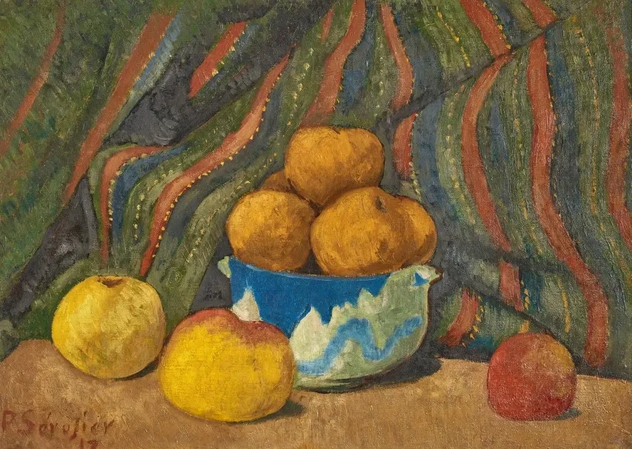 Nature Morte Aux Pommes, Sur Fond de Tenture Ray E