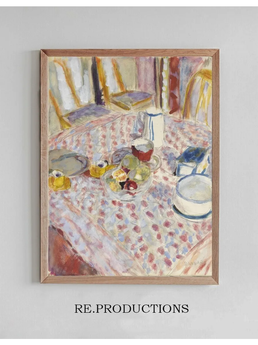 Nature Morte Sur Une Nappe Carreaux Rouges