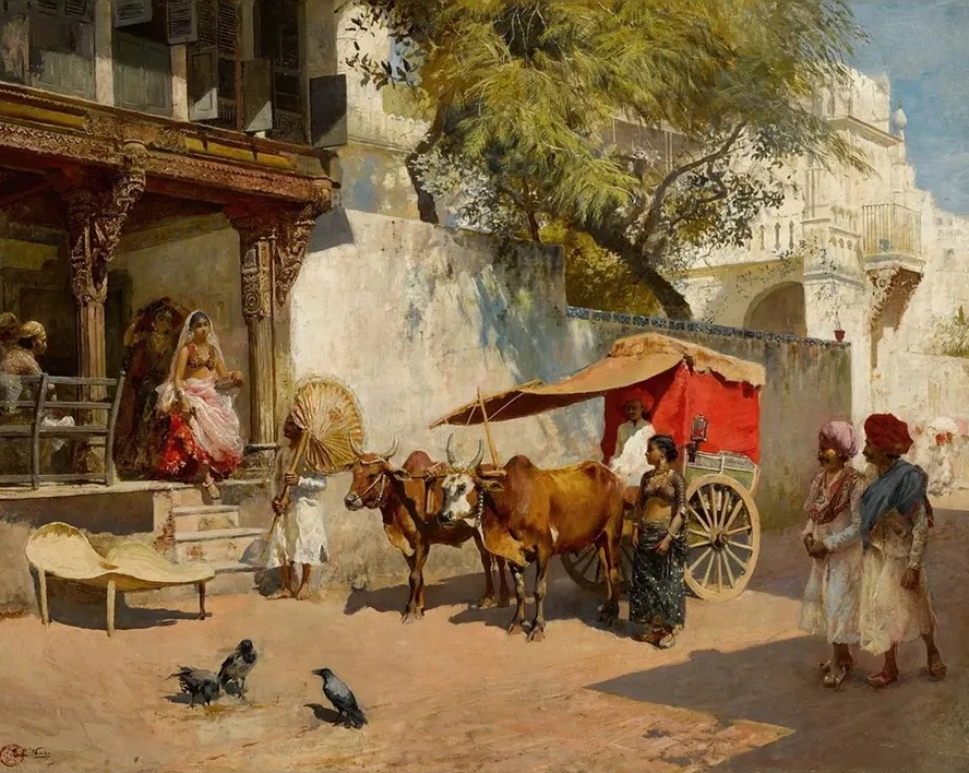 Nautch Girls and Bullock Gharry, Ahmedabad (gujarat State, India)