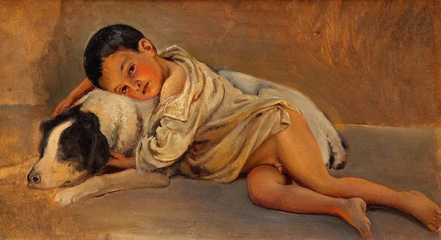 Neapolitan Boy and Dog. Study for the Neapolitan Way of Life