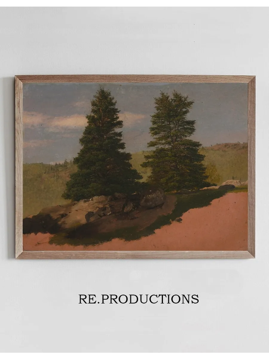 New England Landscape (Two Pine Trees)