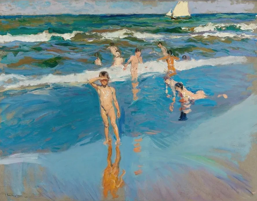 Ni os En El Mar. Playa De Valencia (Children In The Sea, Valencia Beach)
