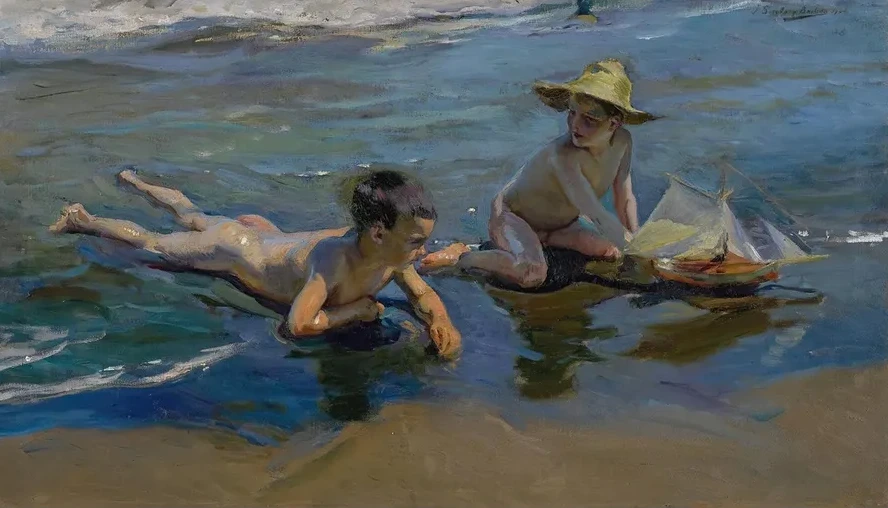 Ni os En La Playa (Children Playing On The Beach)