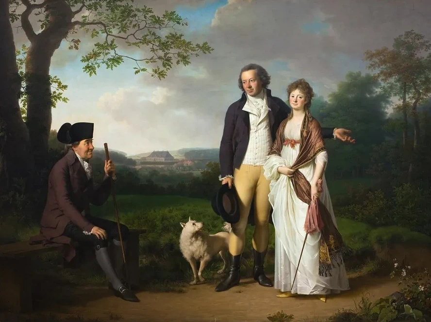 Niels Ryberg with his Son Johan Christian and his Daughter - in - Law Engelke, n e Falbe