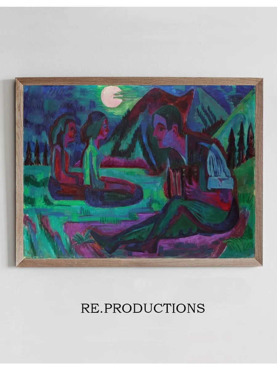 Night Moon, Accordion Player by Moonlight