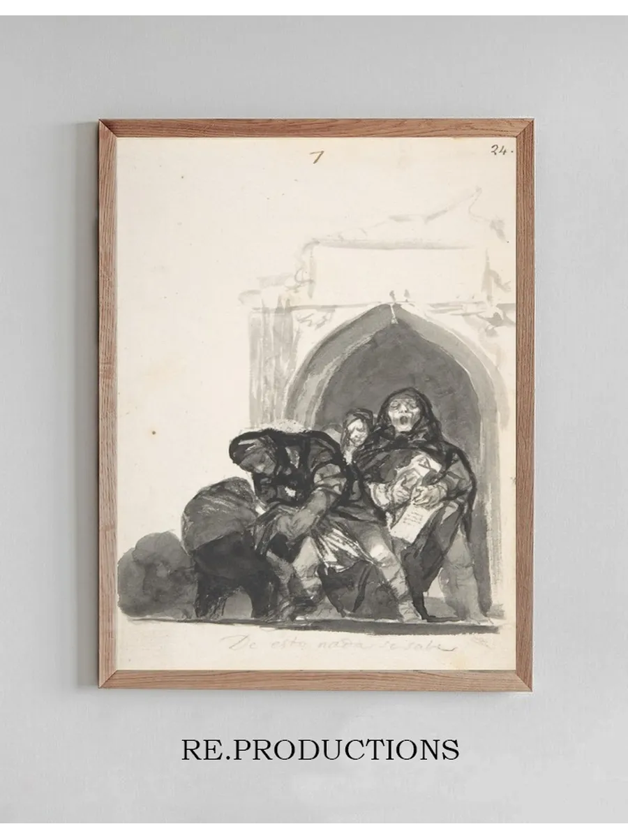 Nothing Is Known of This Two Figures Picking Up a Body in Front of a Church, a Monk Singing Next to Them and a