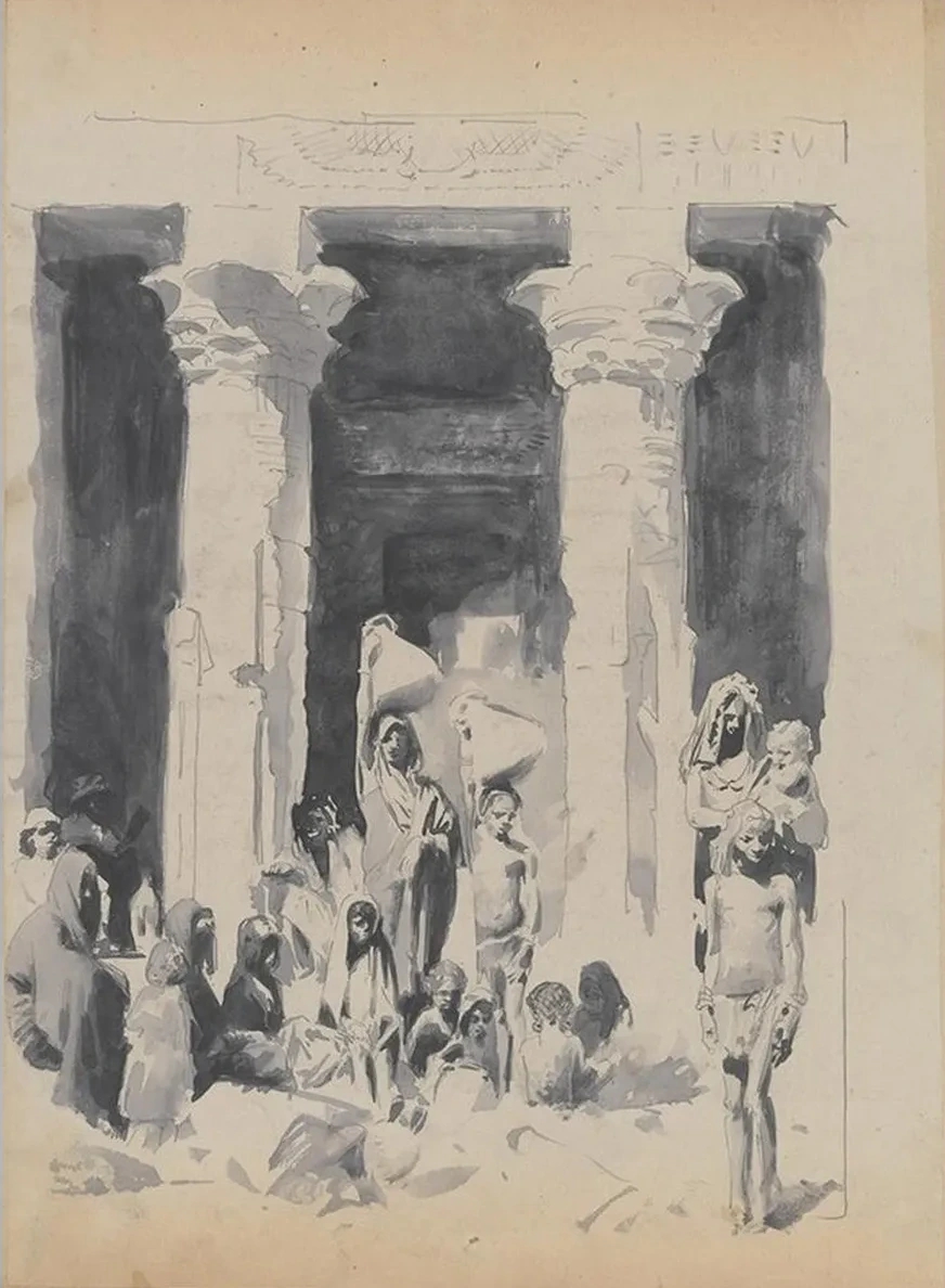 Nubians in Front of the Temple of Dendur