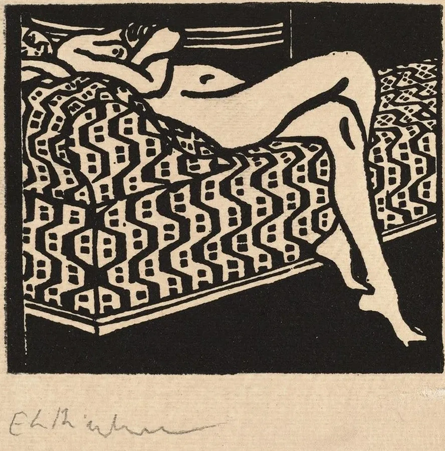Nude Girl Lying on a Sofa
