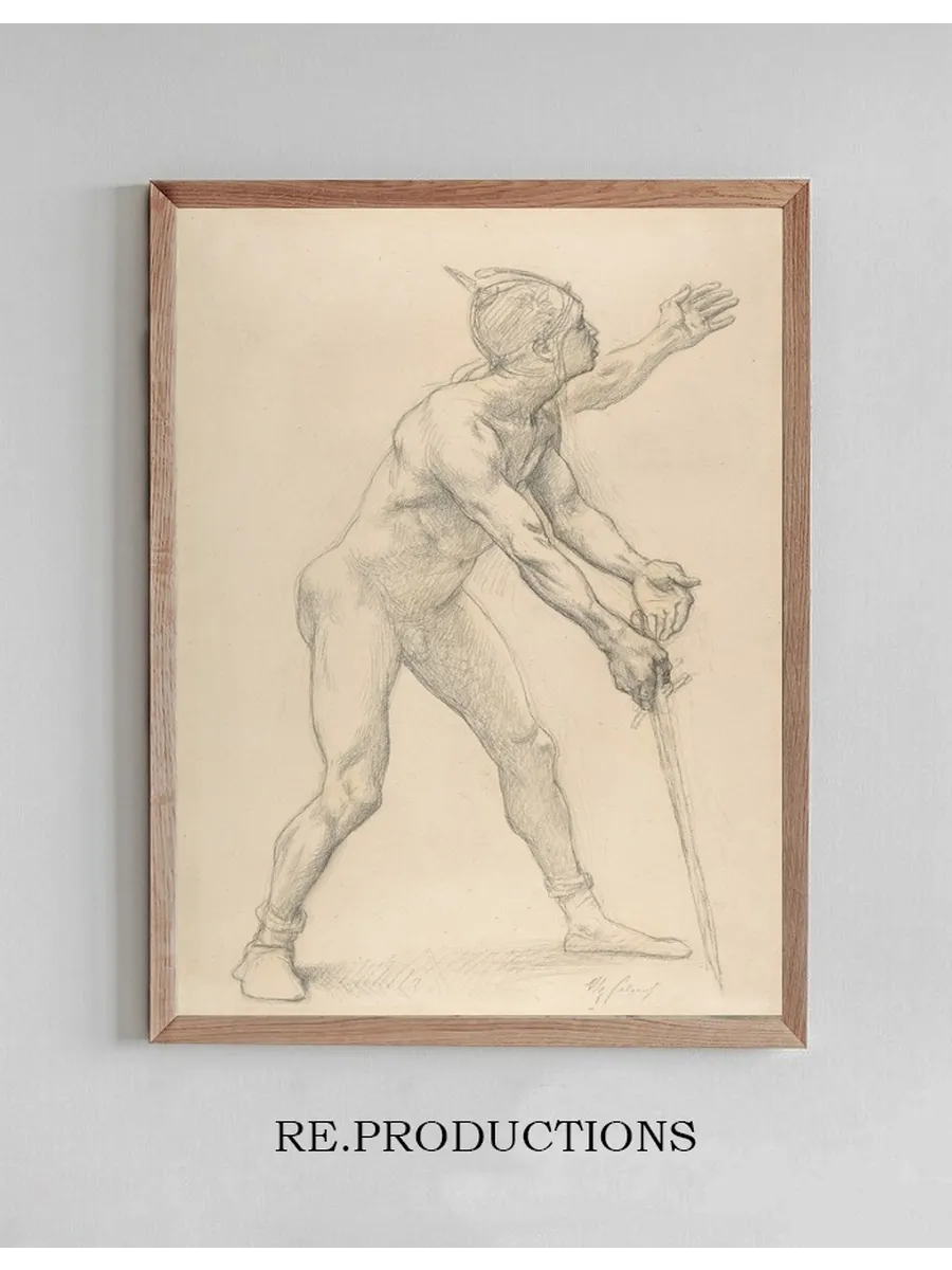 Nude Male Figure with a Sword