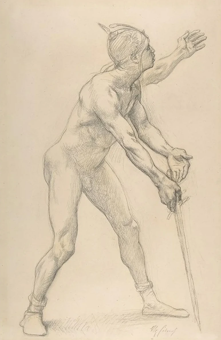 Nude Male Figure with a Sword