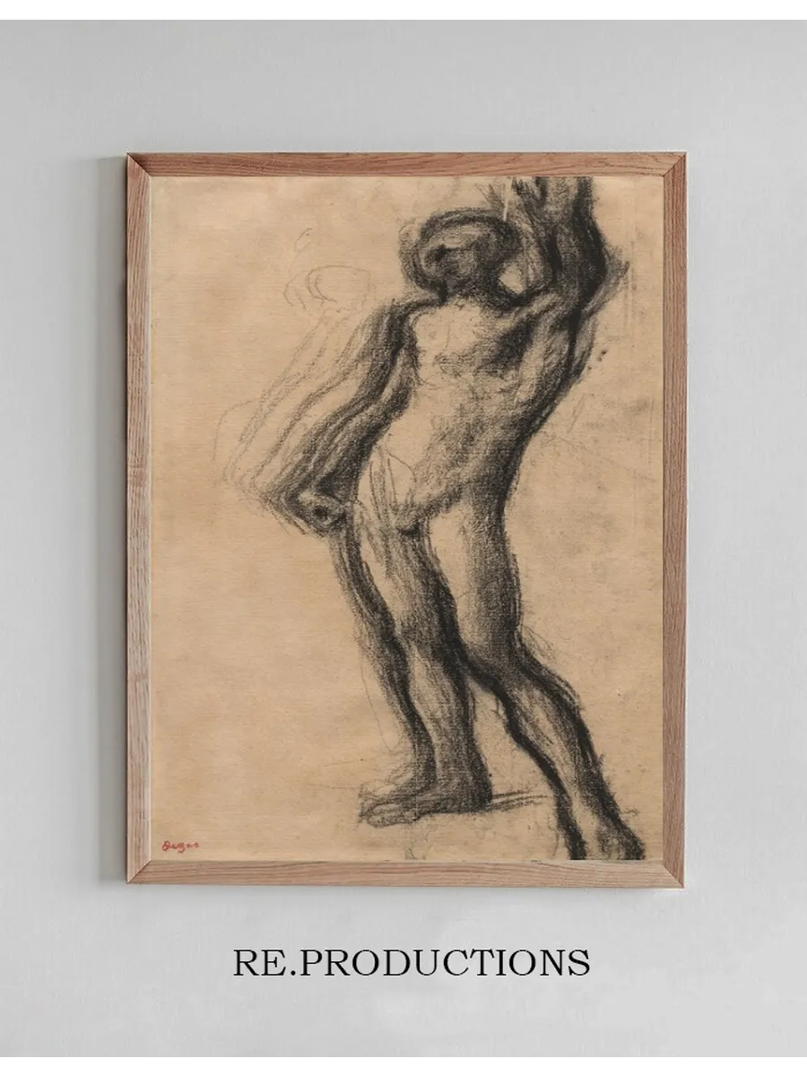Nude Man Standing, with Left Hand Raised