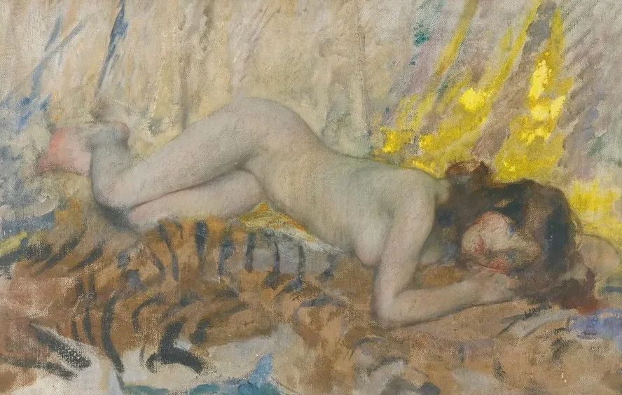 Nude On A Tiger Skin