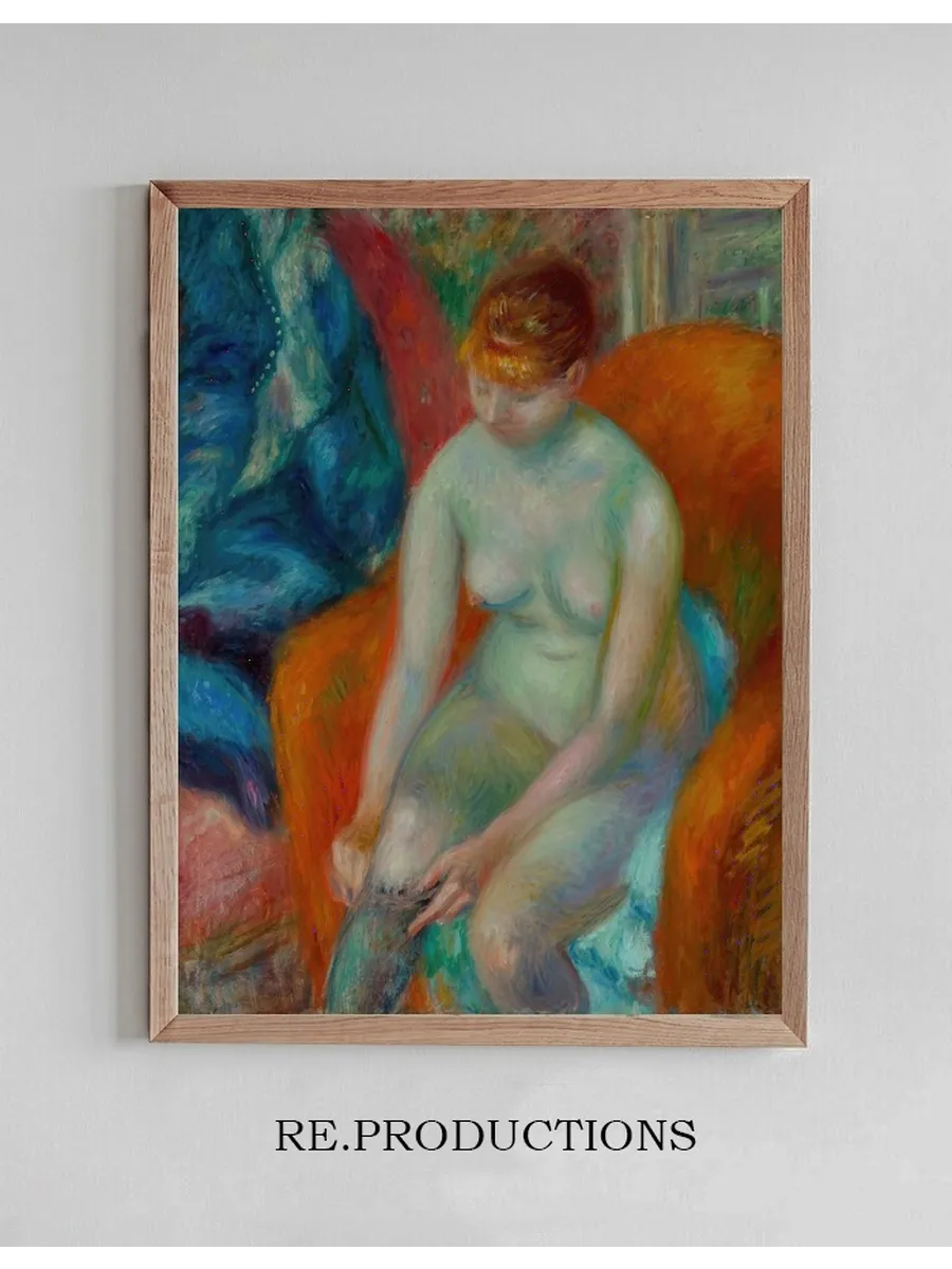 Nude Pulling On Stocking