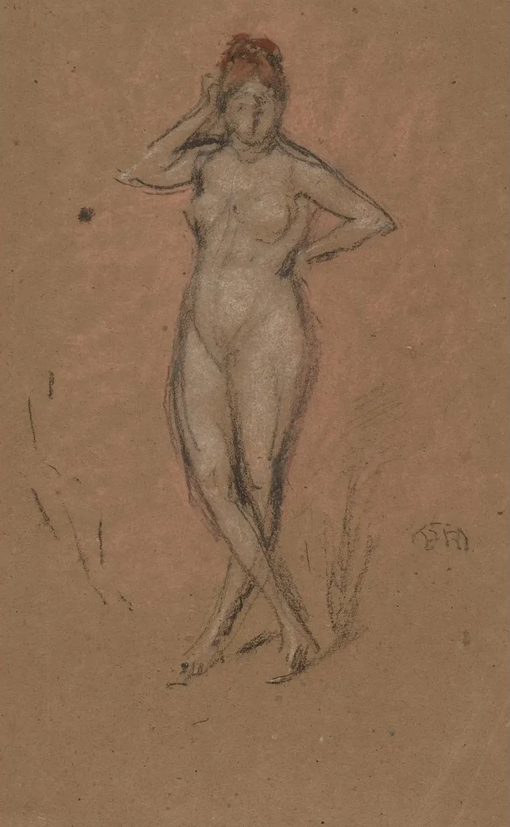 Nude Standing with Legs Crossed