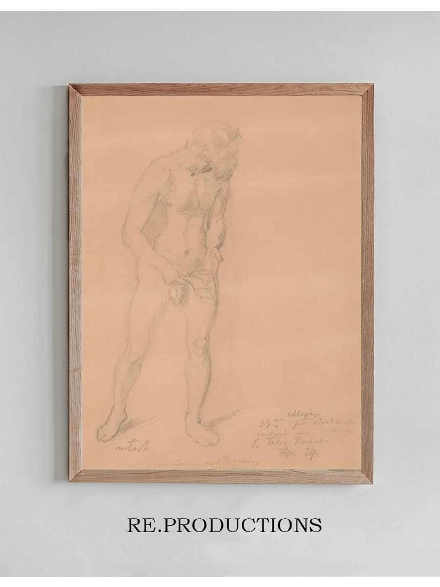 Nude Study for a Figure of an Italian in the Painting the Upbringing of Sigismund Augustus