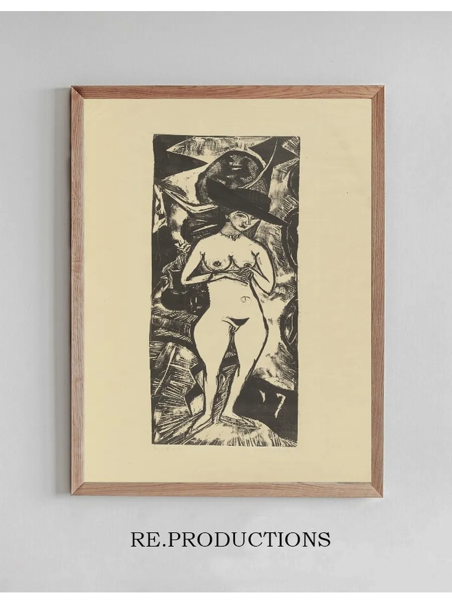 Nude Wearing a Black Hat