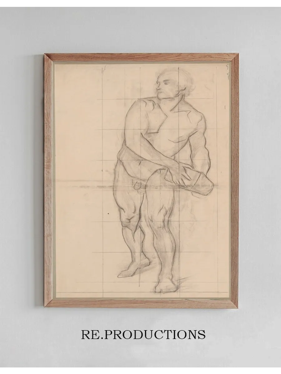 Nude Sketch to the Assailant to the Painting Martyrdom of St. Matthias