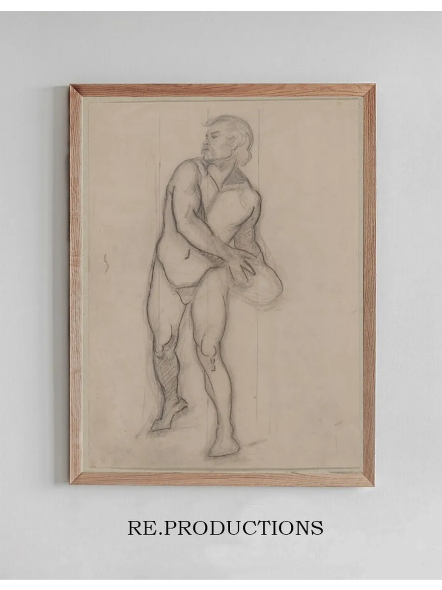 Nude Sketch to the Assailant to the Painting Martyrdom of St. Matthias