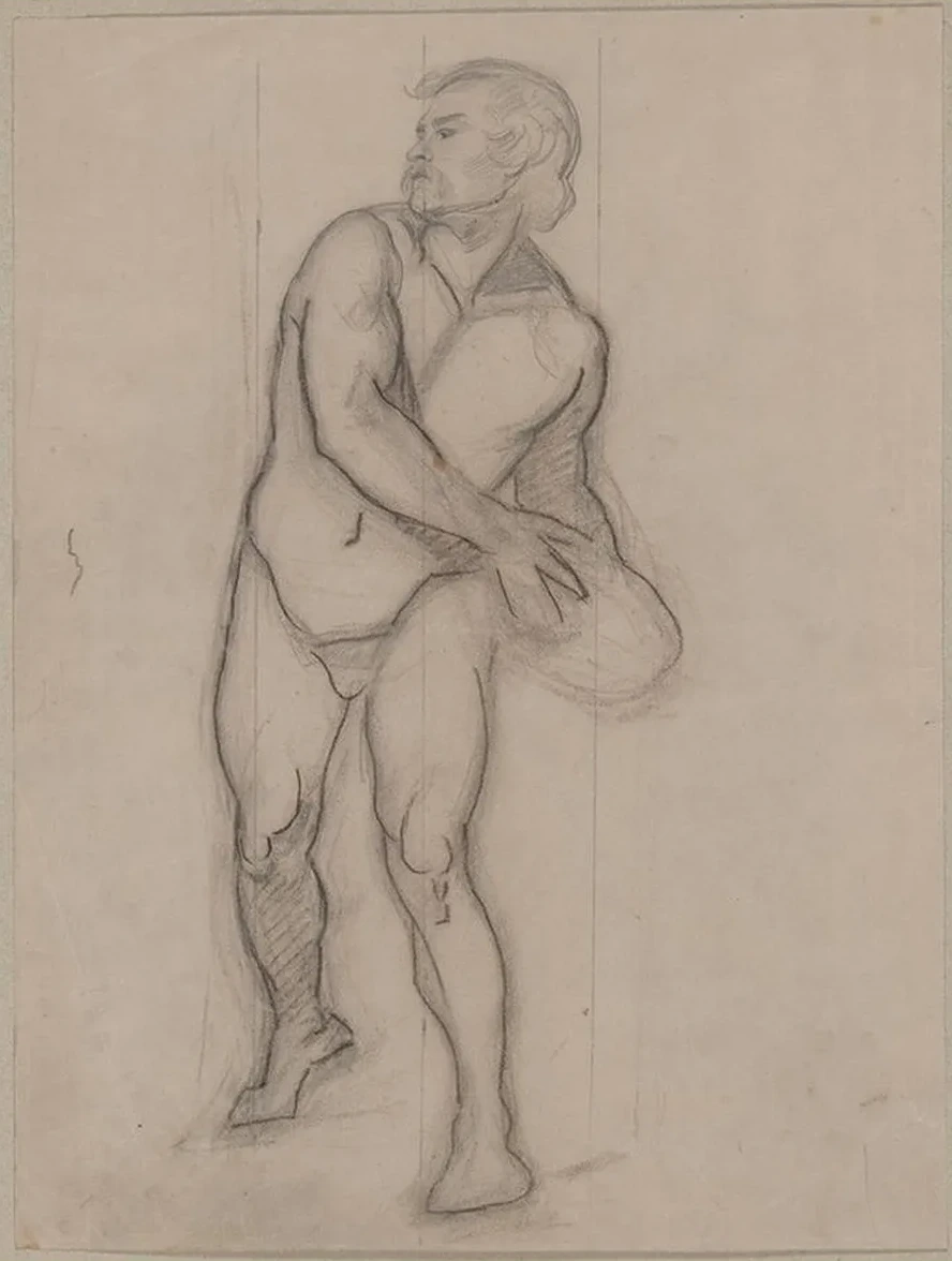 Nude Sketch to the Assailant to the Painting Martyrdom of St. Matthias