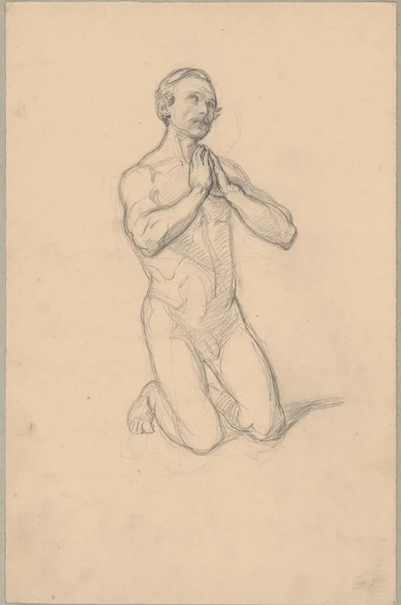 Nude Sketch to the Figure of St. Matthias to the Painting Martyrdom of St. Matthias