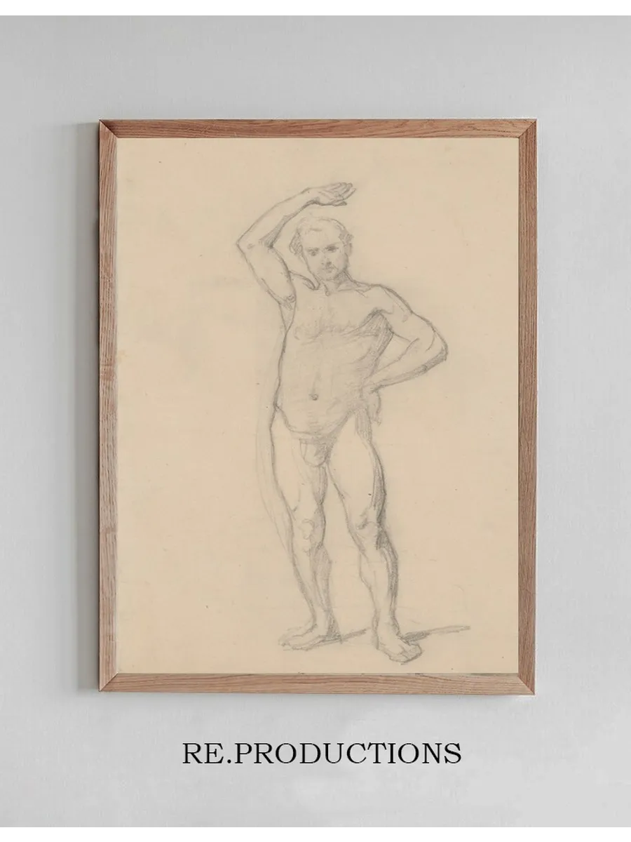 Nude Sketch to the High Priest to the Painting Martyrdom of St. Matthias