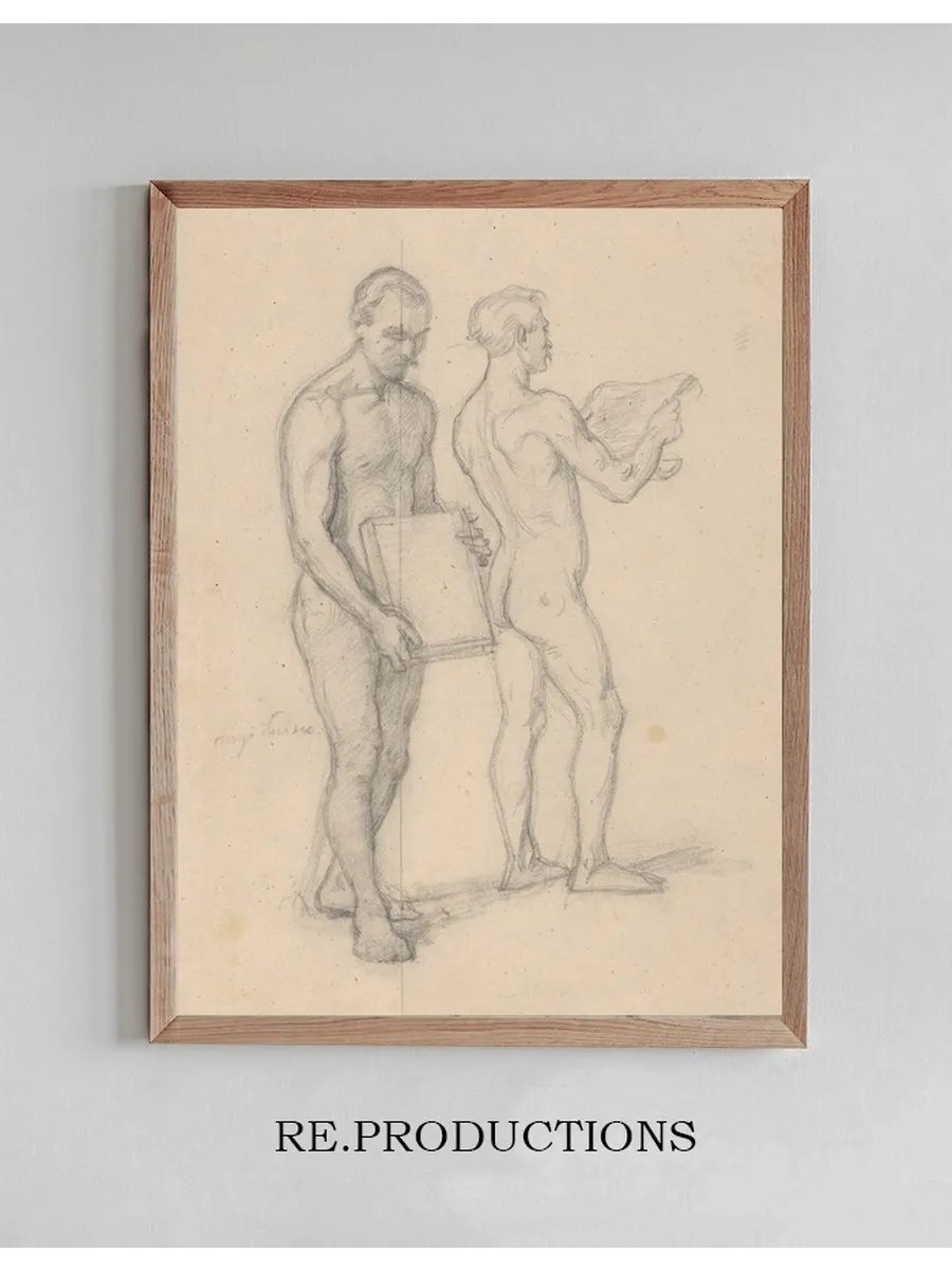 Nude Studies for the Figures of Ja Ko of T Czyn and the Man Standing Behind Him for the Painting Queen Jadwiga