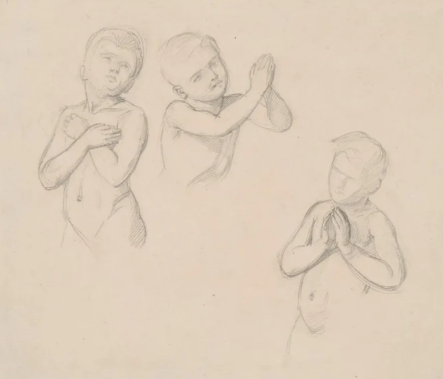 Nude Studies of Boys for the Figures of Angels in the Painting the Immaculate Conception of the Blessed Virgin