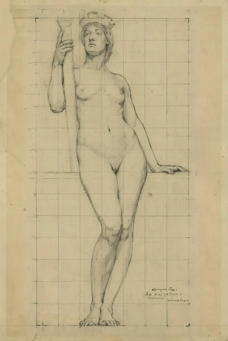 Nude Study for Figure of Architecture