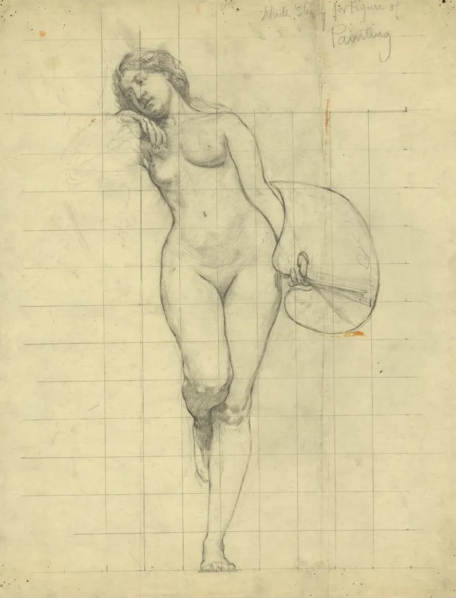 Nude Study for Figure of Painting