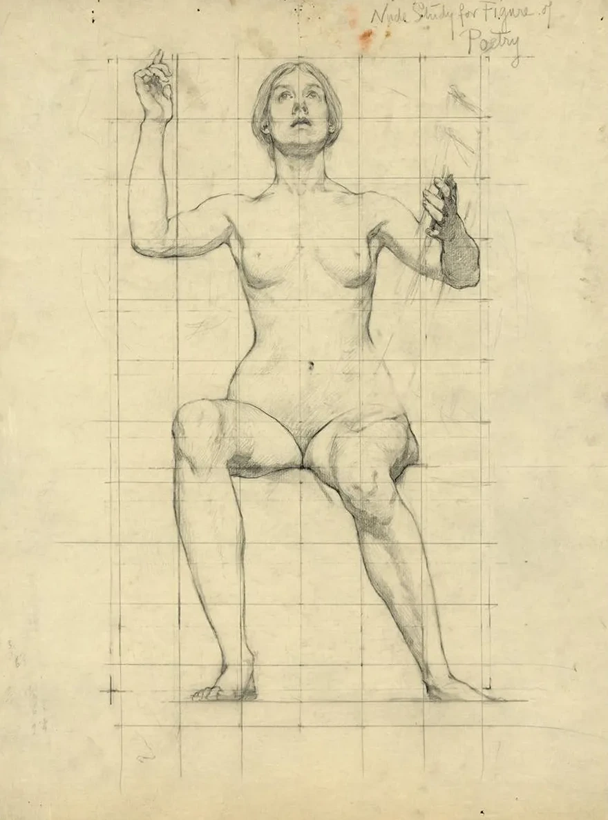Nude Study for Figure of Poetry