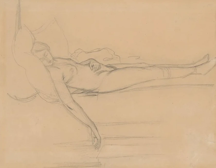 Nude Study for the Figure of Barbara in the Painting Death of Barbara Radziwi