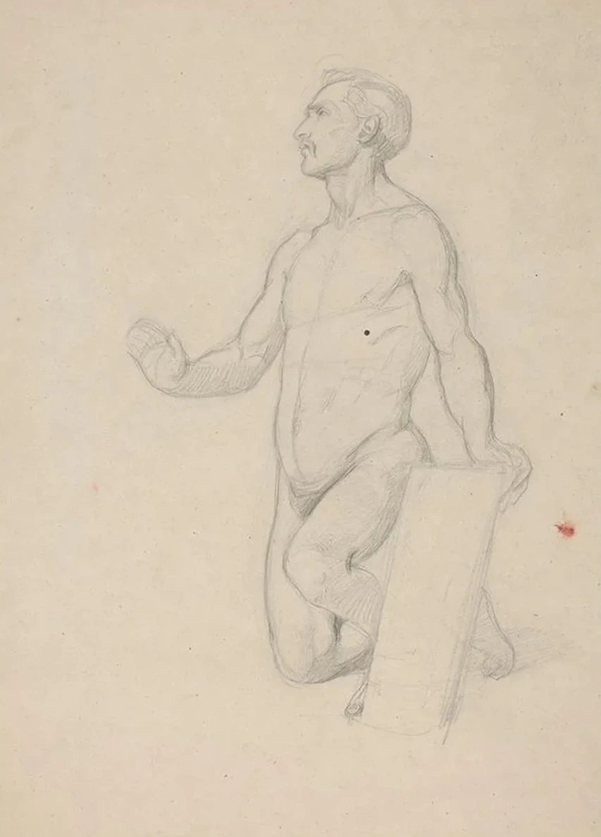 Nude Study for the Figure of Moses in the Painting the Immaculate Conception of the Blessed Virgin Mary