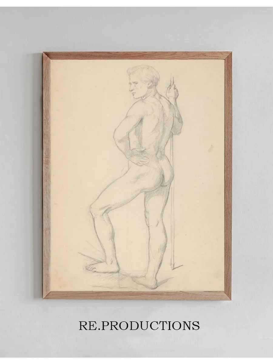 Nude Study of Guardian to the Painting Katarzyna Jagiellonka in Gripsholm Prison