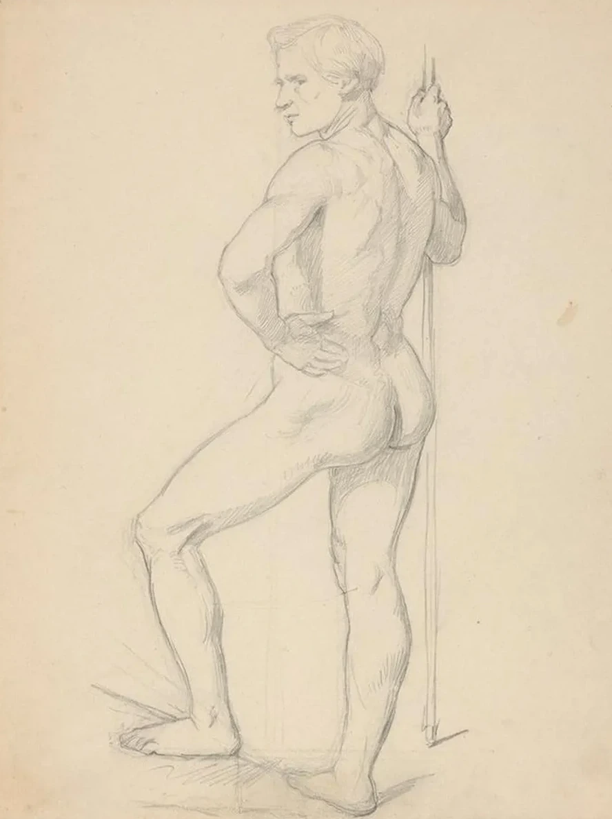 Nude Study of Guardian to the Painting Katarzyna Jagiellonka in Gripsholm Prison
