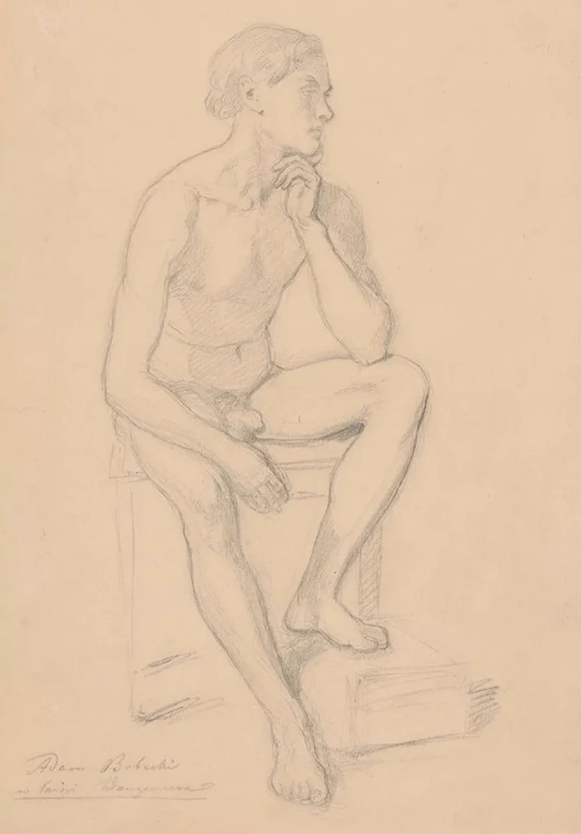 Nude Study of Prince for the Painting the Upbringing of Sigismund Augustus