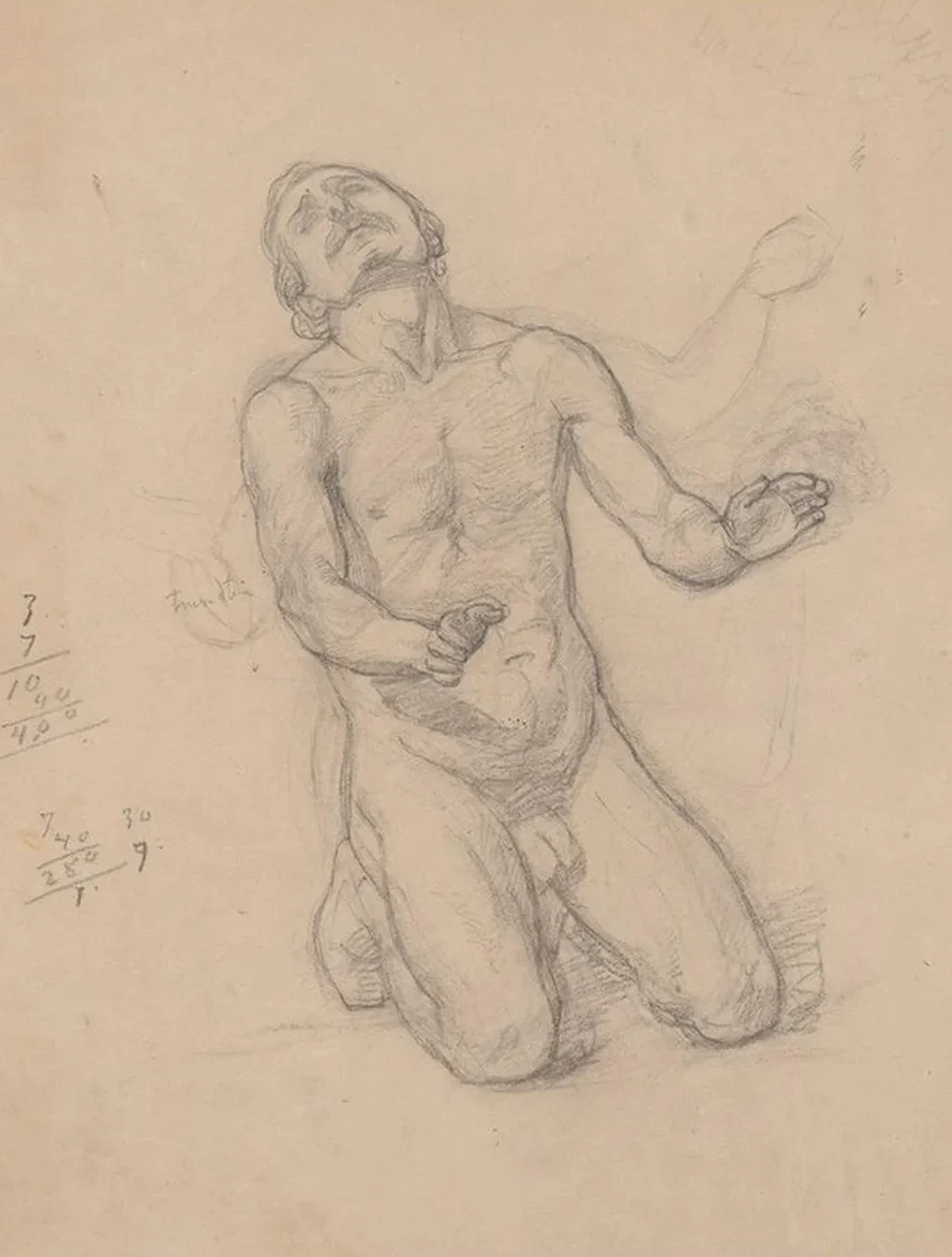 Nude Study to the Figure of St. Matthias to the Painting Martyrdom of St. Matthias