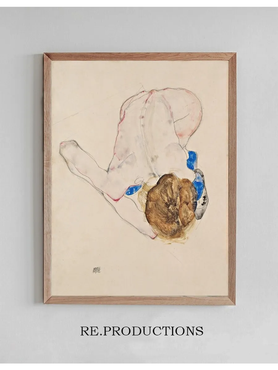 Nude with Blue Stockings, Bending Forward