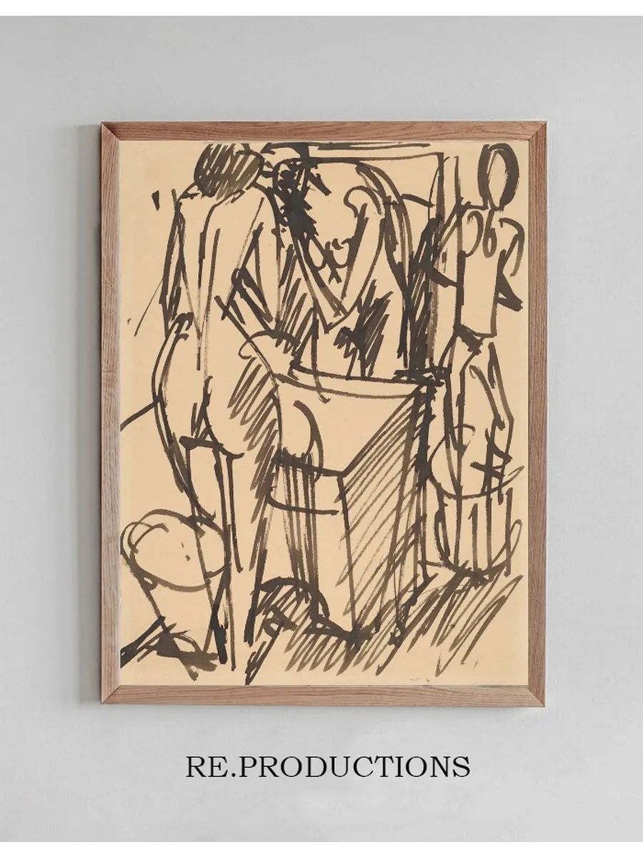 Nude with a Mirror, Standing Before a Washstand