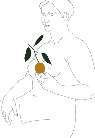 Nude with Plum