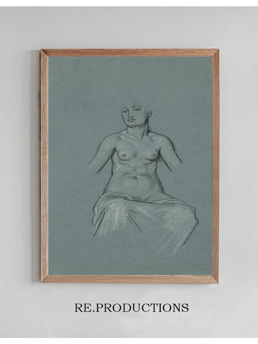 Nude Woman, Seated, with Sheet Draped Over Her Legs