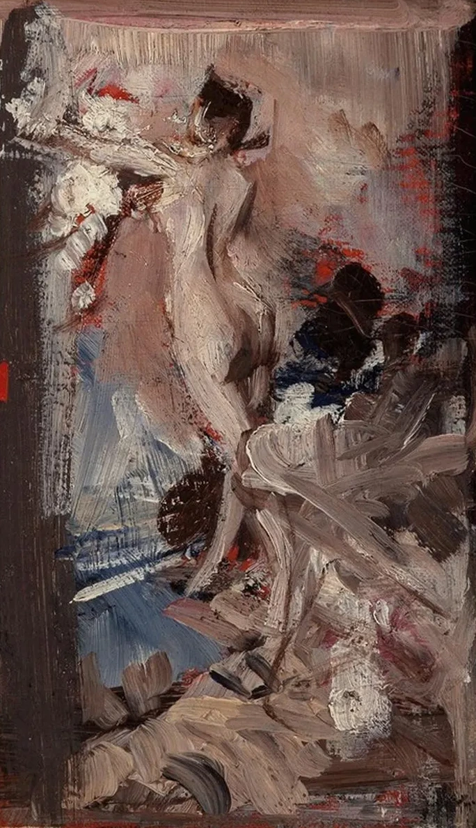 Nudo Femminile Con Pelle di Tigre (study)