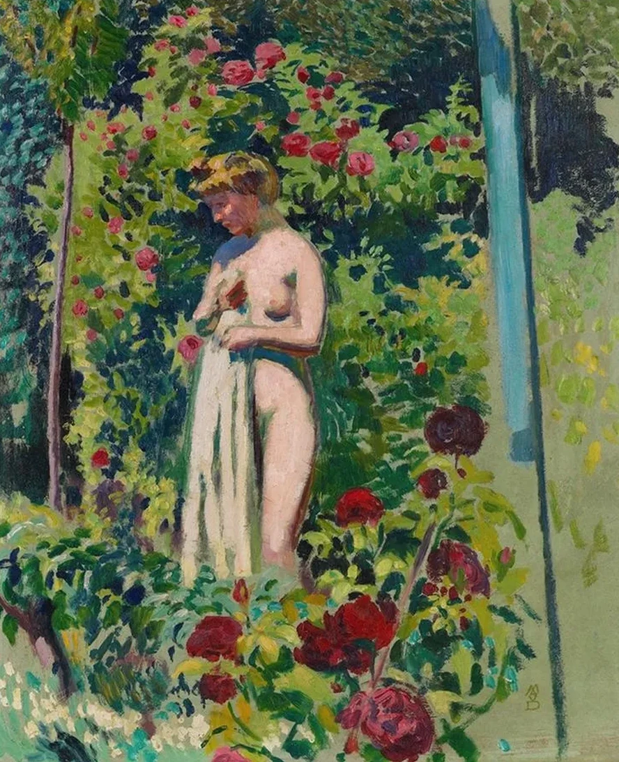 Nymphe Aux Fleurs (nu la Draperie, Dans le Jardin)