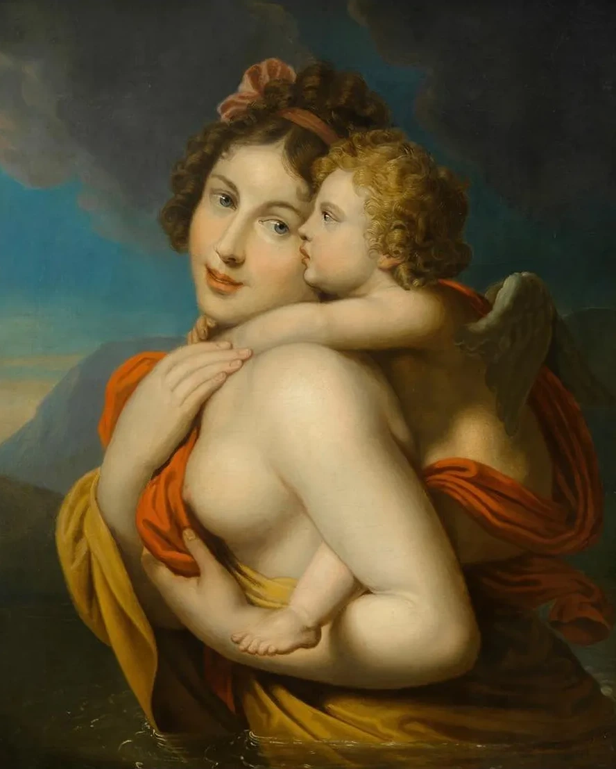 Nymphe Tr Gt Amor Durch Einen Fluss