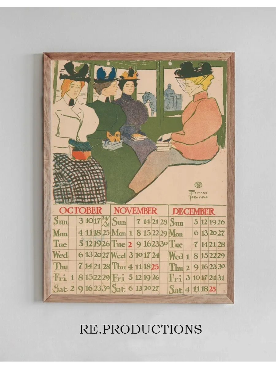 October November December 1897 Calendar