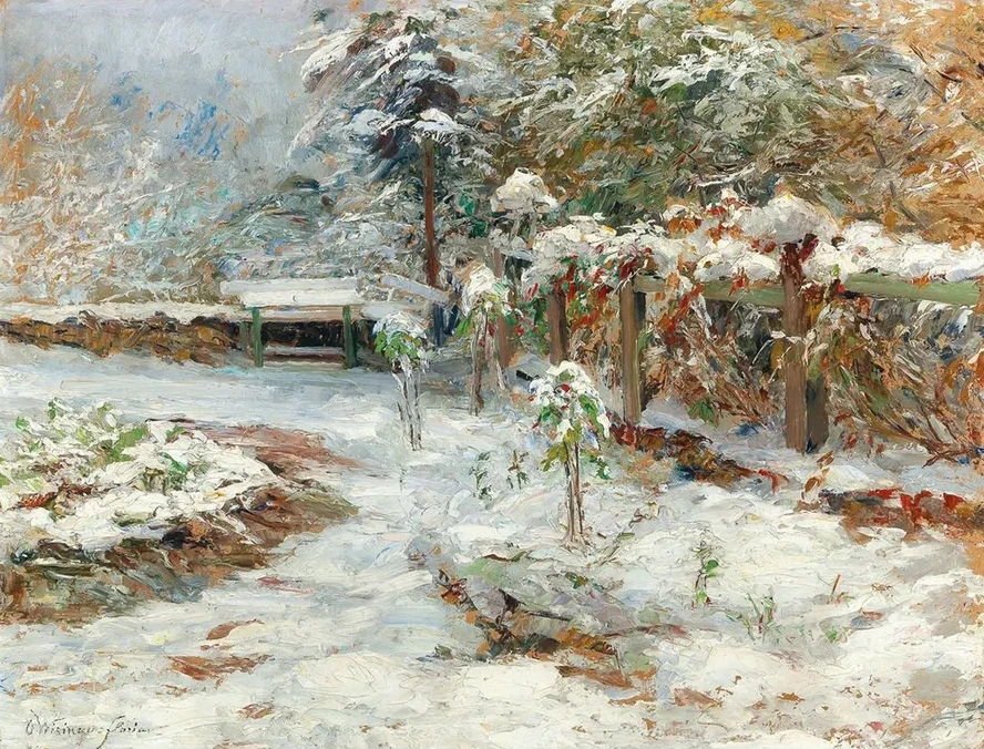 October Snow, Motiv from the Garden of Castle Hartenstein